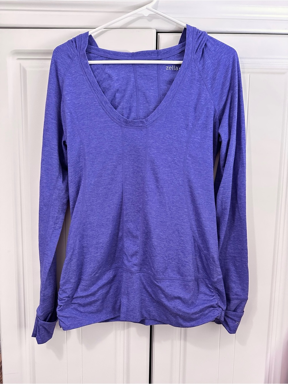Zella Lavender-Purple Lightweight Scoop Neck Hoodie